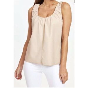 NWOT DOLCE CABO Blush Vegan Leather Sleeveless Top, S